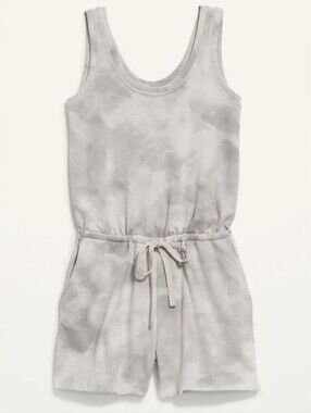Old Navy Petite M French Terry Romper Tie-Dye Gray 3791-CX